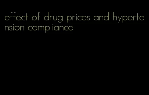 effect of drug prices and hypertension compliance