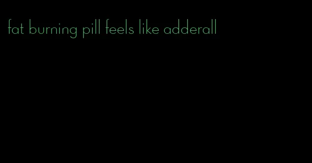 fat burning pill feels like adderall
