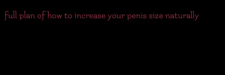 full plan of how to increase your penis size naturally