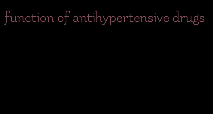 function of antihypertensive drugs