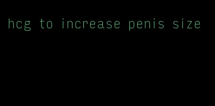 hcg to increase penis size