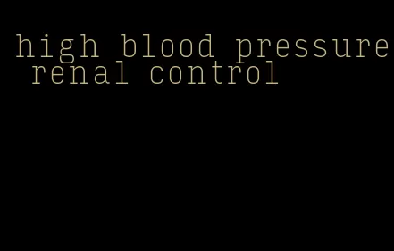 high blood pressure renal control
