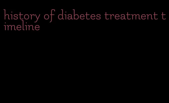 history of diabetes treatment timeline