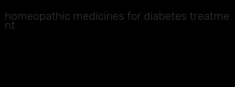 homeopathic medicines for diabetes treatment