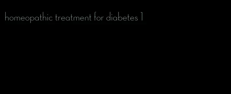 homeopathic treatment for diabetes 1
