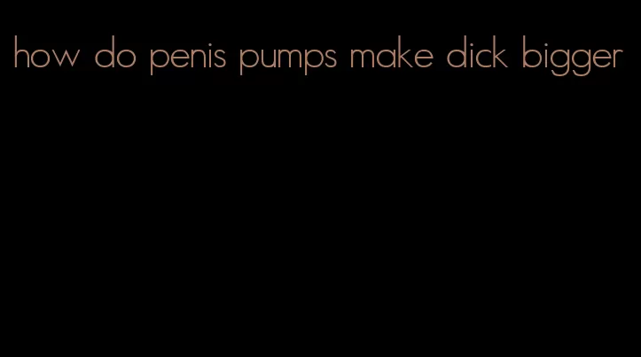 how do penis pumps make dick bigger