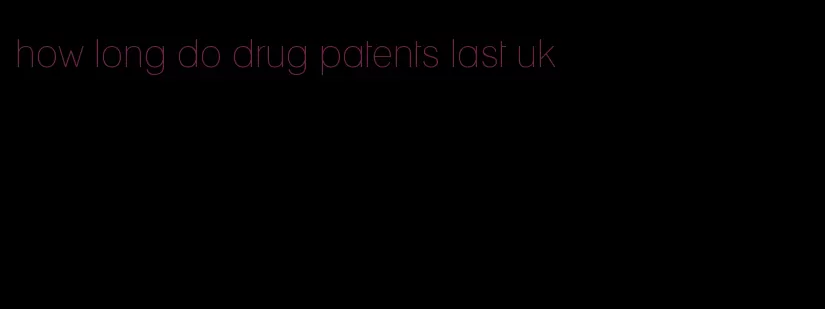 how long do drug patents last uk