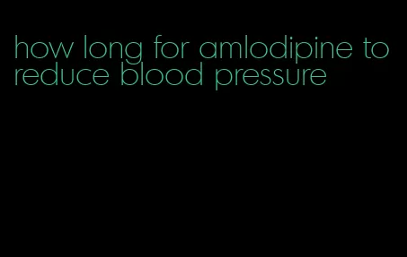 how long for amlodipine to reduce blood pressure