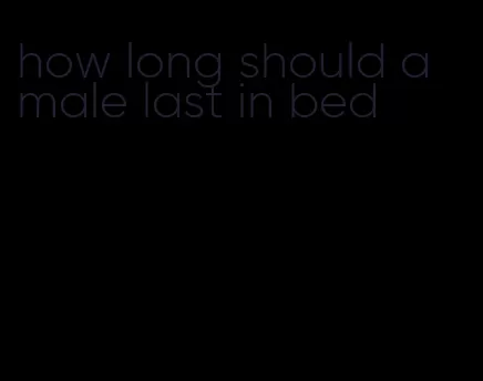 how long should a male last in bed