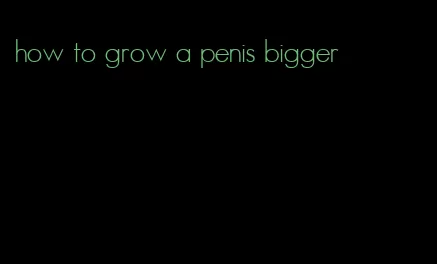 how to grow a penis bigger