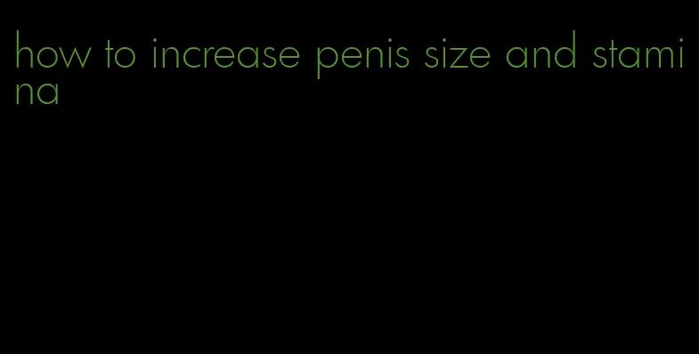 how to increase penis size and stamina