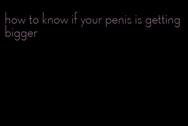 how to know if your penis is getting bigger