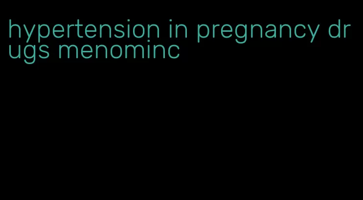 hypertension in pregnancy drugs menominc