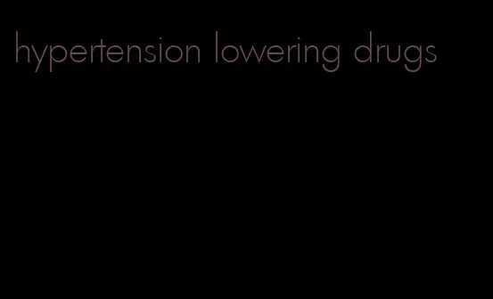 hypertension lowering drugs