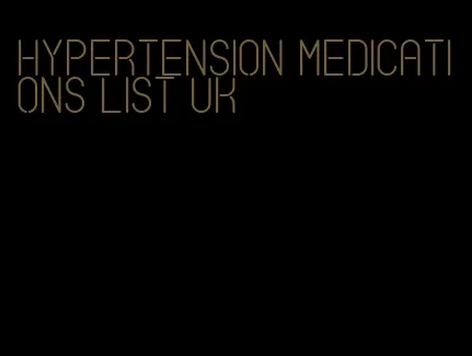 hypertension medications list uk