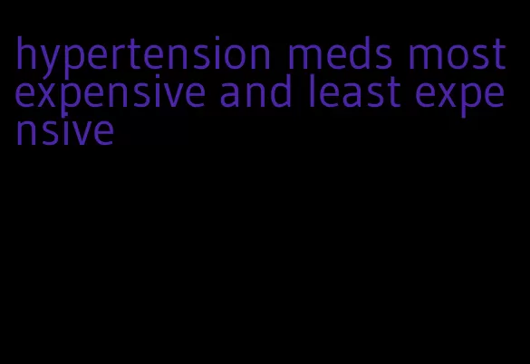 hypertension meds most expensive and least expensive