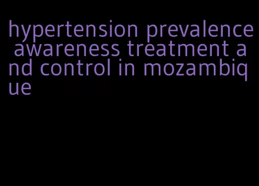 hypertension prevalence awareness treatment and control in mozambique