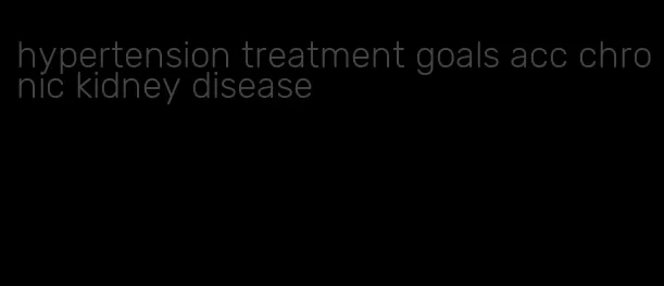 hypertension treatment goals acc chronic kidney disease
