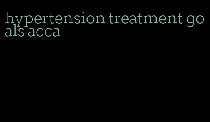 hypertension treatment goals acca