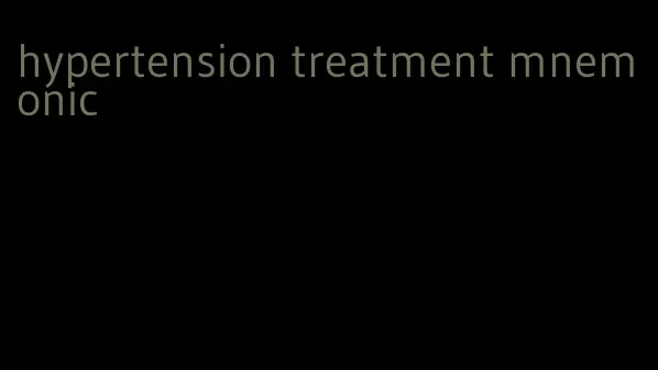 hypertension treatment mnemonic