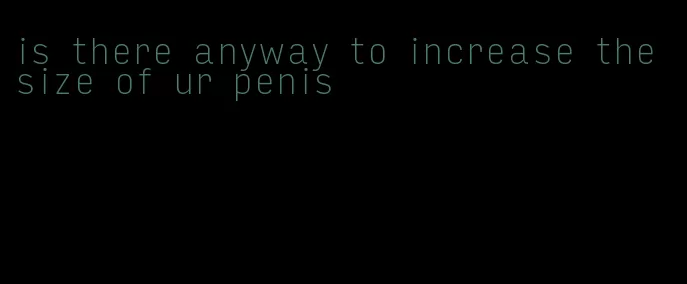 is there anyway to increase the size of ur penis