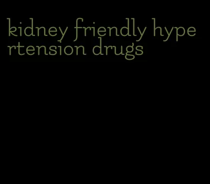 kidney friendly hypertension drugs