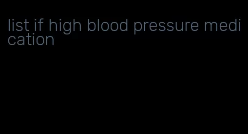 list if high blood pressure medication