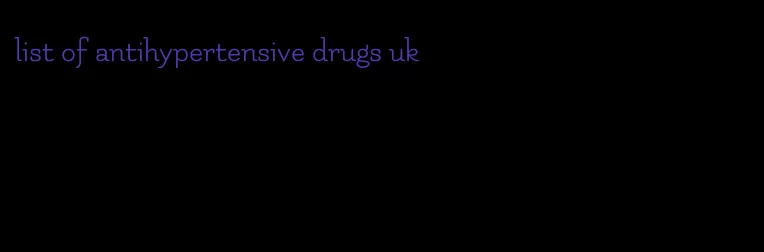 list of antihypertensive drugs uk