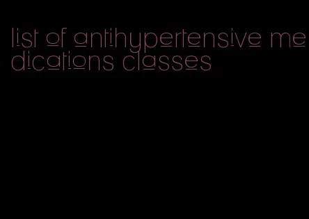 list of antihypertensive medications classes