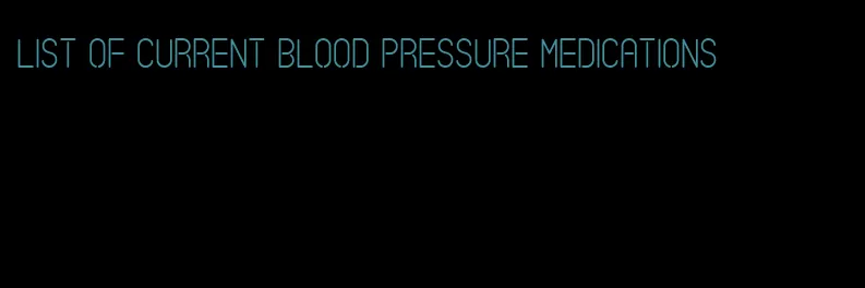 list of current blood pressure medications