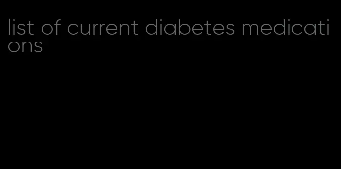 list of current diabetes medications