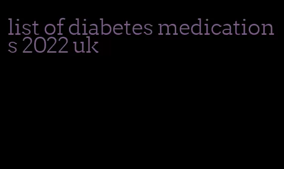 list of diabetes medications 2022 uk