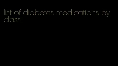 list of diabetes medications by class