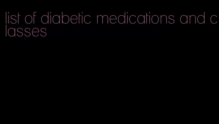 list of diabetic medications and classes
