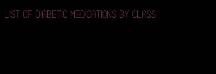 list of diabetic medications by class