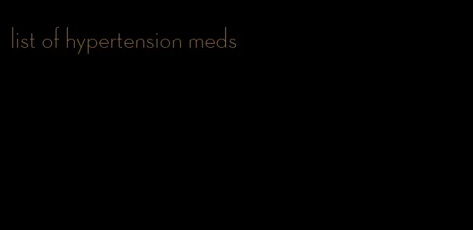 list of hypertension meds