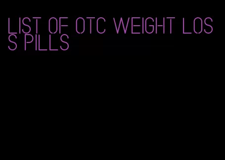 list of otc weight loss pills