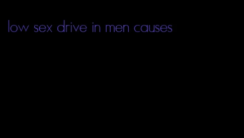 low sex drive in men causes
