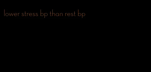 lower stress bp than rest bp