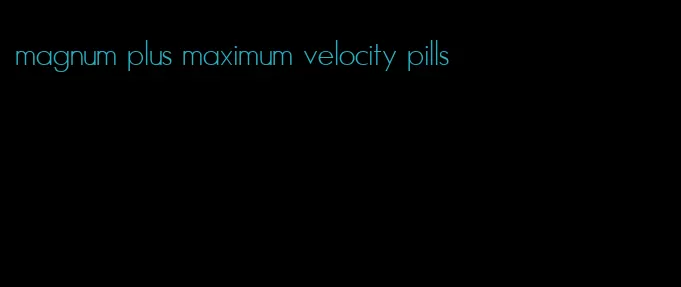 magnum plus maximum velocity pills