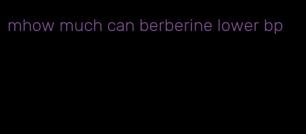 mhow much can berberine lower bp