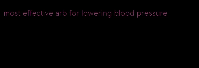 most effective arb for lowering blood pressure