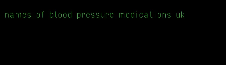 names of blood pressure medications uk