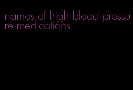 names of high blood pressure medications