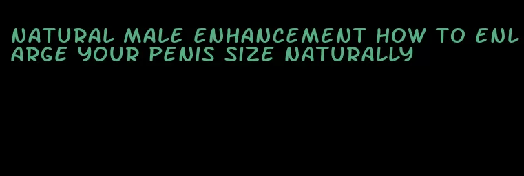 natural male enhancement how to enlarge your penis size naturally
