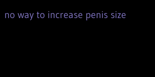 no way to increase penis size