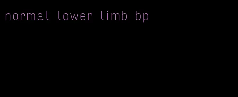 normal lower limb bp