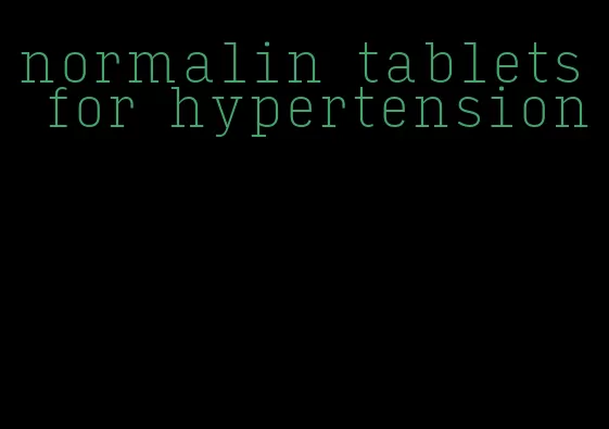 normalin tablets for hypertension