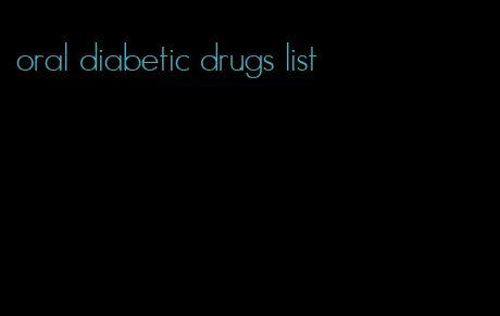 oral diabetic drugs list