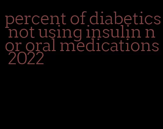 percent of diabetics not using insulin nor oral medications 2022